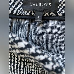 Talbots Sz 10 plaid skirt black and white EUC